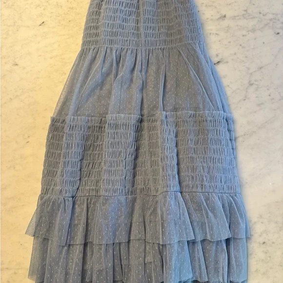 Anthropologie Sky Blue Tulle Midi Skirt - Picture 2 of 4